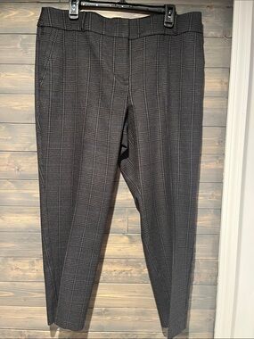 NWOT LOFT Julie Charcoal Plaid Dress Pants 14